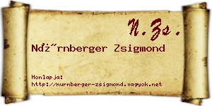 Nürnberger Zsigmond névjegykártya