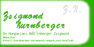 zsigmond nurnberger business card